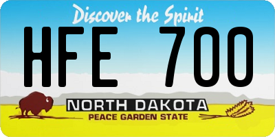 ND license plate HFE700