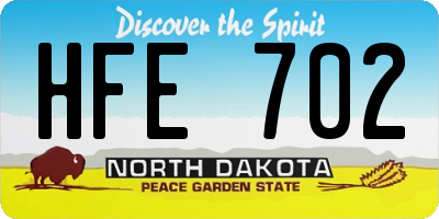 ND license plate HFE702