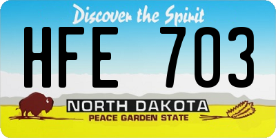 ND license plate HFE703