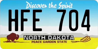 ND license plate HFE704