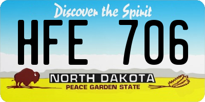 ND license plate HFE706