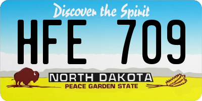 ND license plate HFE709
