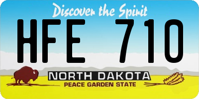 ND license plate HFE710