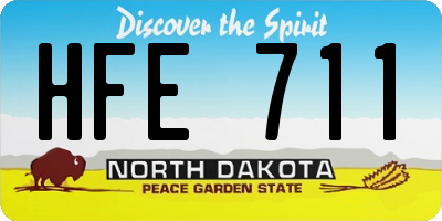 ND license plate HFE711