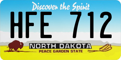 ND license plate HFE712