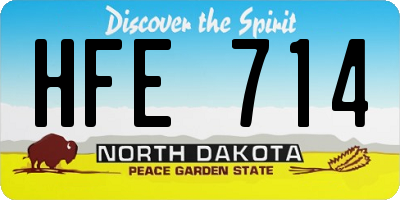 ND license plate HFE714