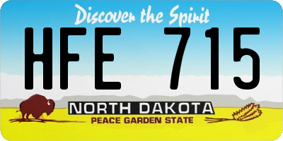 ND license plate HFE715
