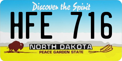 ND license plate HFE716