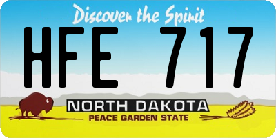 ND license plate HFE717