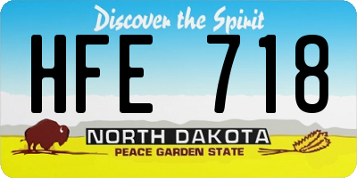 ND license plate HFE718
