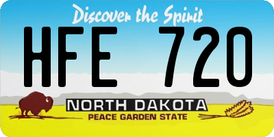 ND license plate HFE720