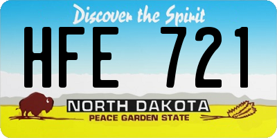 ND license plate HFE721
