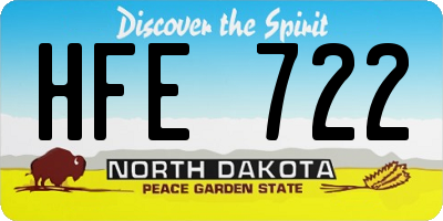 ND license plate HFE722