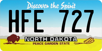 ND license plate HFE727