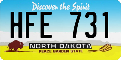 ND license plate HFE731