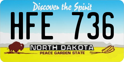 ND license plate HFE736