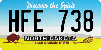 ND license plate HFE738