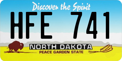 ND license plate HFE741