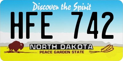 ND license plate HFE742
