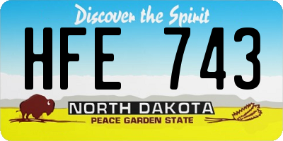 ND license plate HFE743