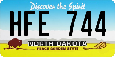 ND license plate HFE744