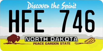 ND license plate HFE746