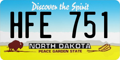 ND license plate HFE751