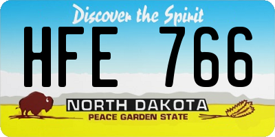 ND license plate HFE766