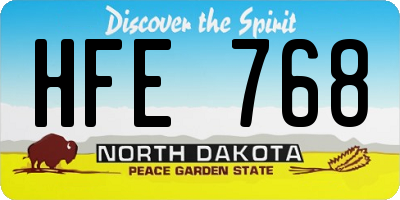 ND license plate HFE768