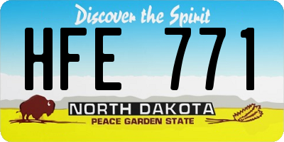 ND license plate HFE771