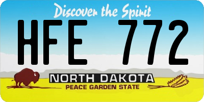 ND license plate HFE772