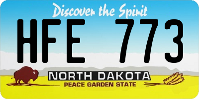 ND license plate HFE773