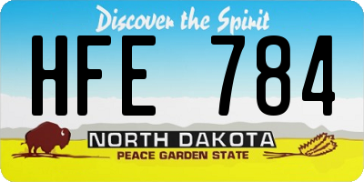 ND license plate HFE784