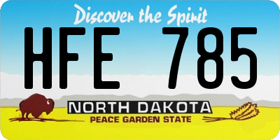 ND license plate HFE785