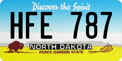 ND license plate HFE787