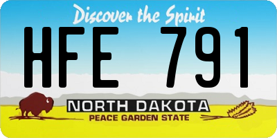 ND license plate HFE791