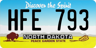 ND license plate HFE793