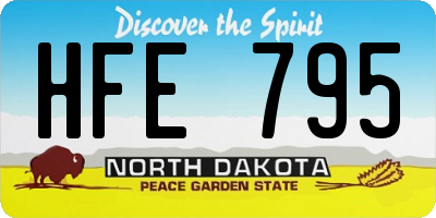 ND license plate HFE795