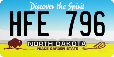 ND license plate HFE796