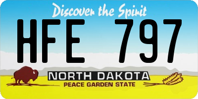 ND license plate HFE797