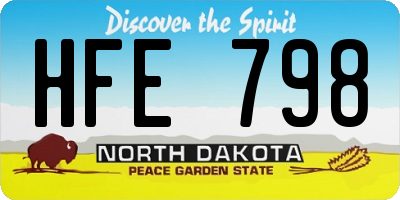 ND license plate HFE798