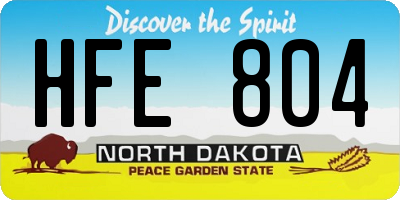 ND license plate HFE804