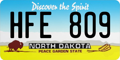 ND license plate HFE809