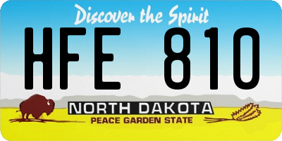 ND license plate HFE810