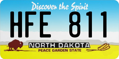 ND license plate HFE811