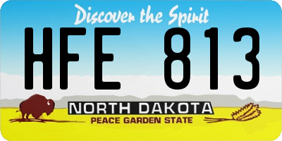 ND license plate HFE813