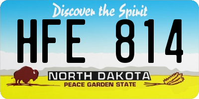 ND license plate HFE814