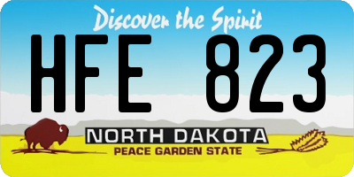 ND license plate HFE823