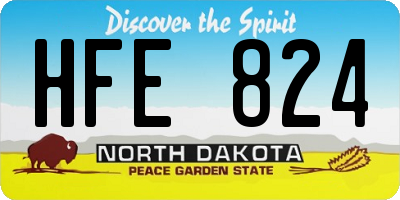 ND license plate HFE824