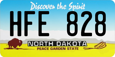ND license plate HFE828